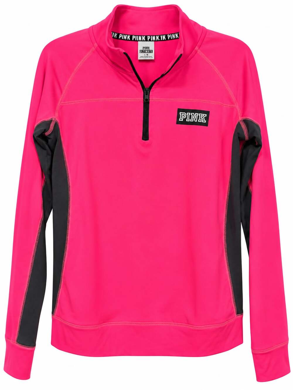 PINK Victoria's Secret Ultimate 1/4 Zip Pullover Size L Hot Pink